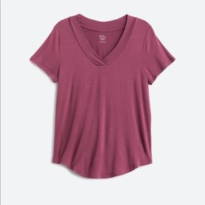 Market & Spruce Erin Overlap V-neck Tee